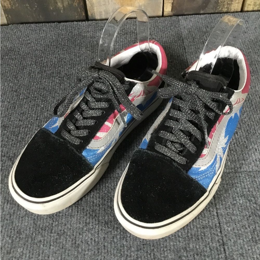 Vans blue and pink sparkle sneakers